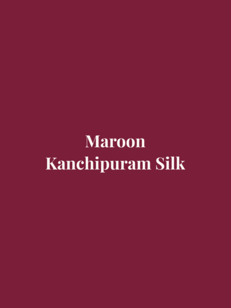 Maroon Kanchipuram silk saree with gold zari border